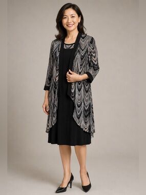 R&M Richards 2 Piece Dress Set Sz 14W